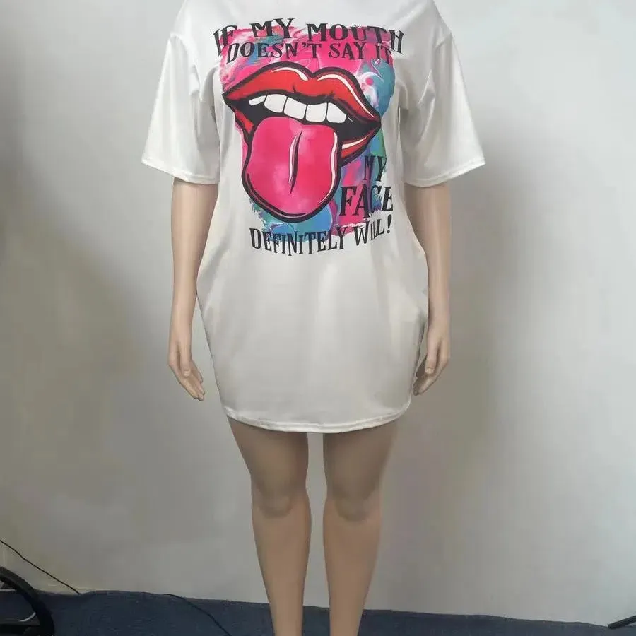 Women's Loose Fitting Short Sleeved Summer T-shirt Dress for Effortless Style and Comfort