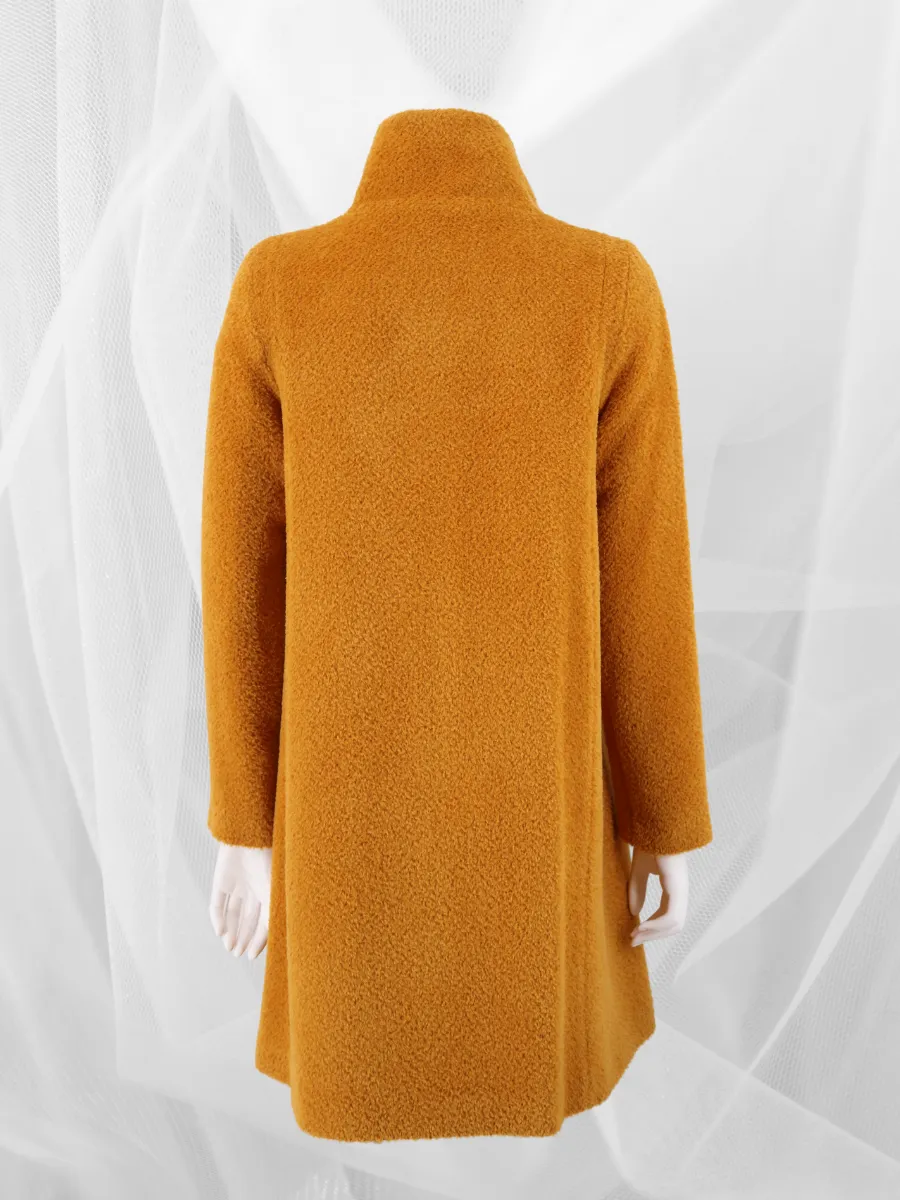 Women's SURI Alpaca Boucle Mid-Length Coat - Saffron