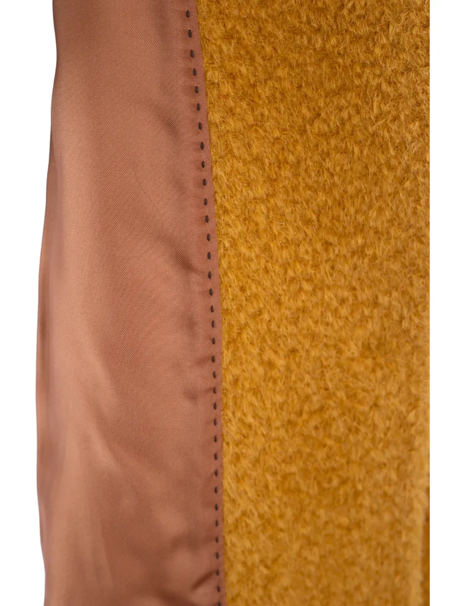 Women's SURI Alpaca Boucle Mid-Length Coat - Saffron