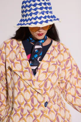 WORLD 5591 Pharaoh Coat Cream Magenta Orange Geometric