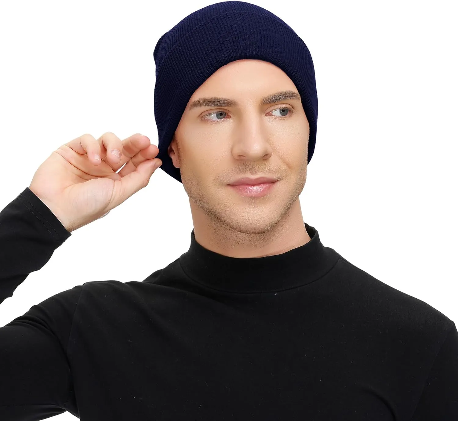 Zando Beanie for Men Women Cuffed Cap Soft Slouchy Beanie Winter Knit Hats Fisherman Beanie Skull Cap Unisex Daliy Beanie